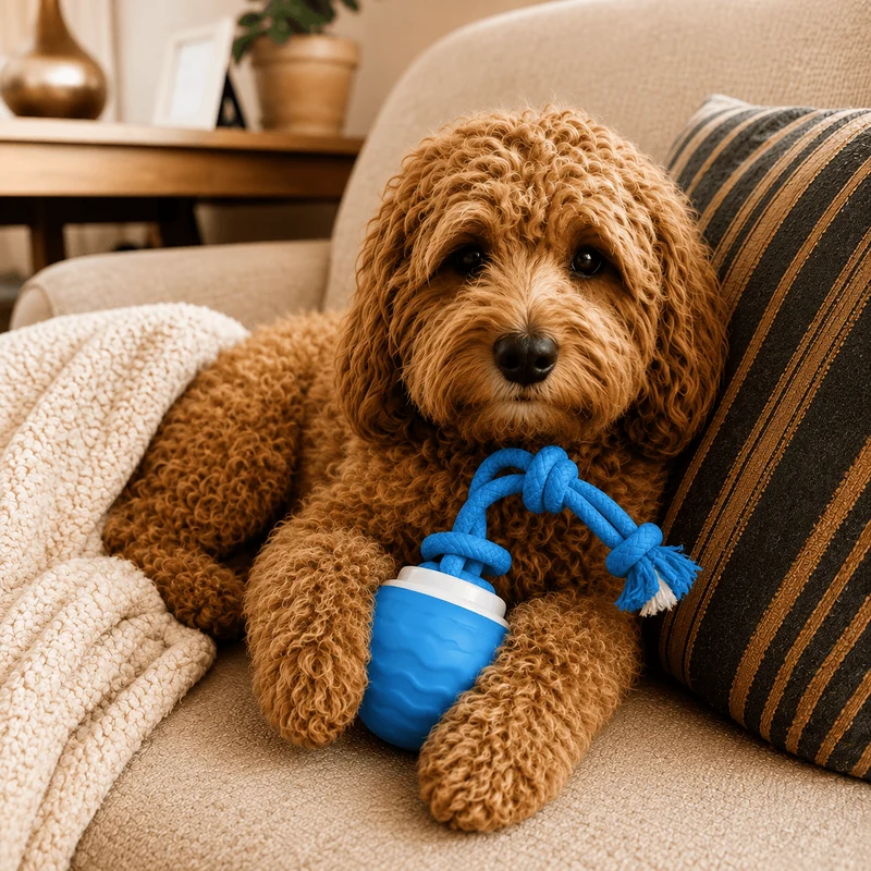 Smart Interactive Dog Ball Toy, Automatic Rolling Rope Toy