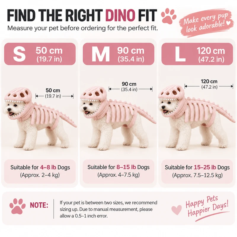 Dinosaur Skeleton Costume for Dogs & Cats | Soft Plush Halloween Pet Costume