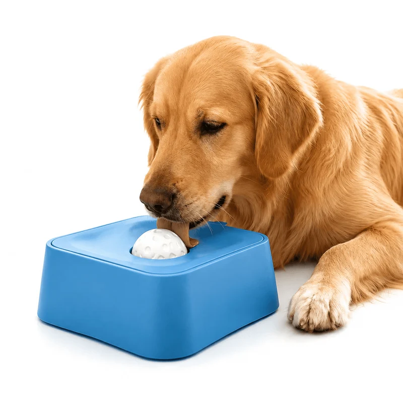 Slow Feeding Dog Bowl with Rolling Treat Ball