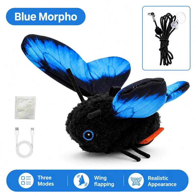 Interactive Automatic Butterfly Teaser for Indoor Cats