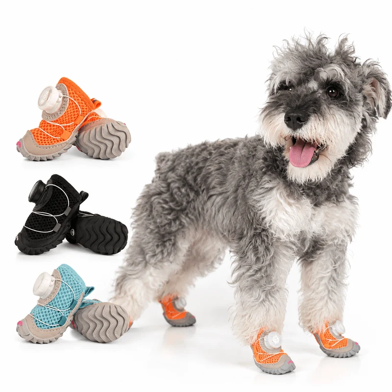 Breathable Anti-Slip Waterproof Dog Boots (4-Pack)
