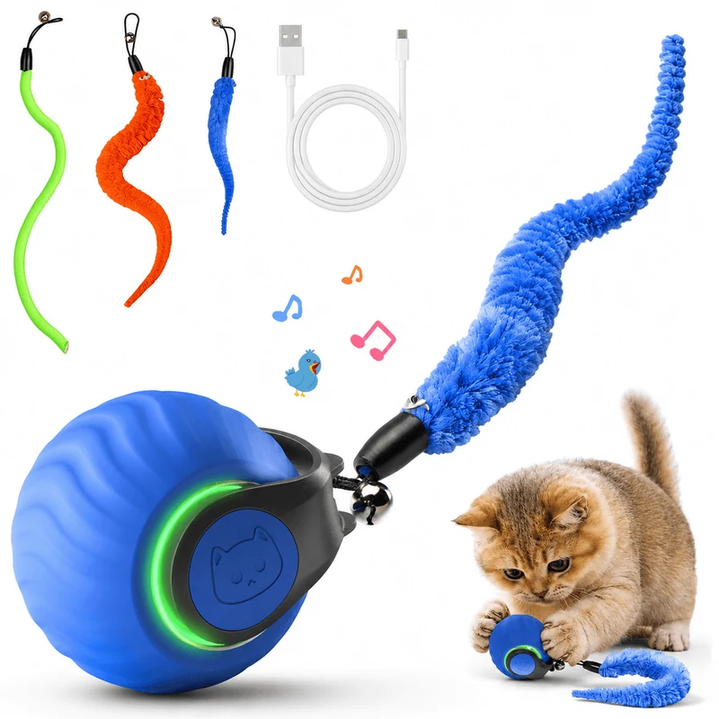 Interactive Automatic Cat Toy with Bird Sounds & 3 Speed Modes