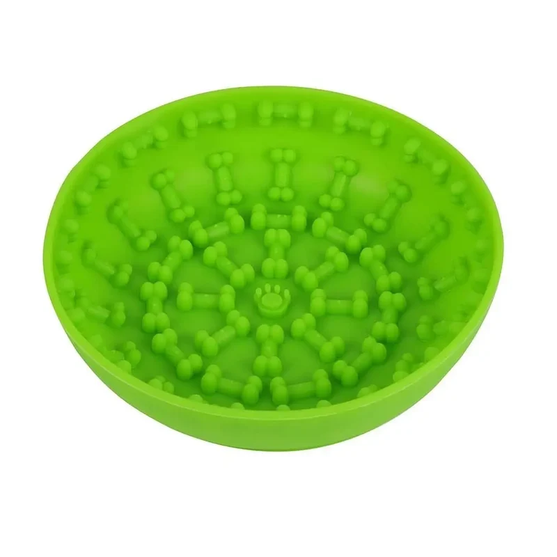 Pet Feeding Plate Silicone Mat Dog Cat Slow Food Lick Mat with Suction Cup Animals Feeder Bowl