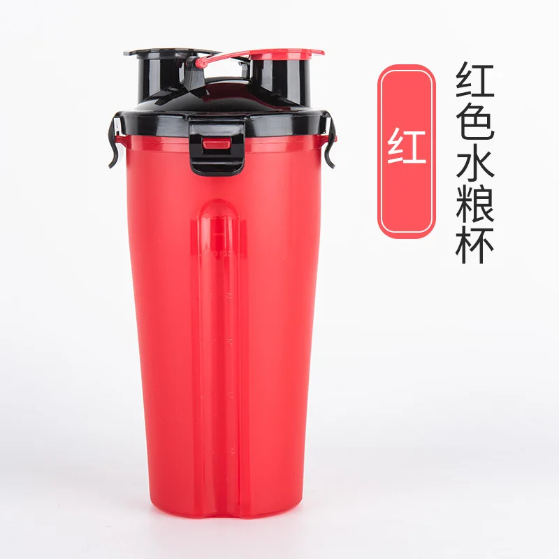 2 IN 1 Dog Travel Water Bottle Collapsible Pet Food Container Portable Dog Drinker for Cats Food Bowl Outdoor Double Used Bowls