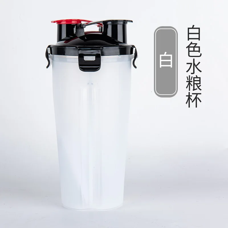 2 IN 1 Dog Travel Water Bottle Collapsible Pet Food Container Portable Dog Drinker for Cats Food Bowl Outdoor Double Used Bowls