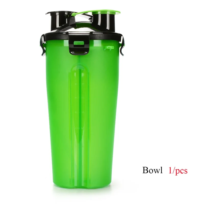 Pet Dog 2 in 1 Bottle Pet Feeder Dog Water Bottle Collapsible Folding Bowl Travel Outdoor Food Water Storage For Cat Dog Bowl