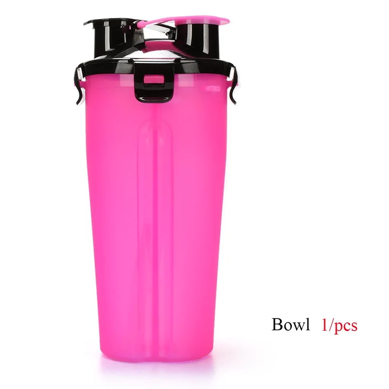 Pet Dog 2 in 1 Bottle Pet Feeder Dog Water Bottle Collapsible Folding Bowl Travel Outdoor Food Water Storage For Cat Dog Bowl