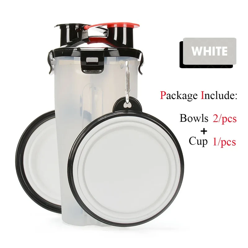 Pet Dog 2 in 1 Bottle Pet Feeder Dog Water Bottle Collapsible Folding Bowl Travel Outdoor Food Water Storage For Cat Dog Bowl