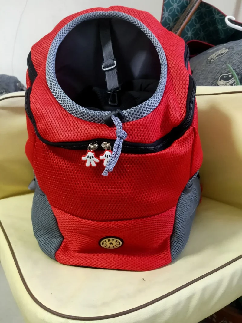 New Dog Pet Backpack Carrier Travel Bag Front Pack Breathable Adjustable with Safety Reflective Strips for Hiking Outdoor Cats