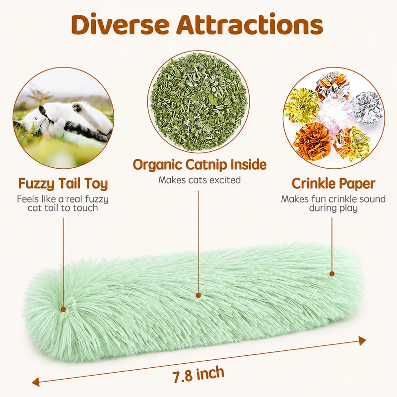 3-Pack Catnip Crinkle Cat Toy Pillows
