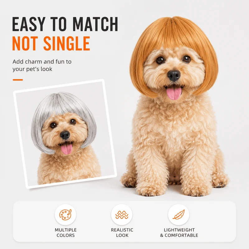 Funny Dog Wig for Cats & Dogs