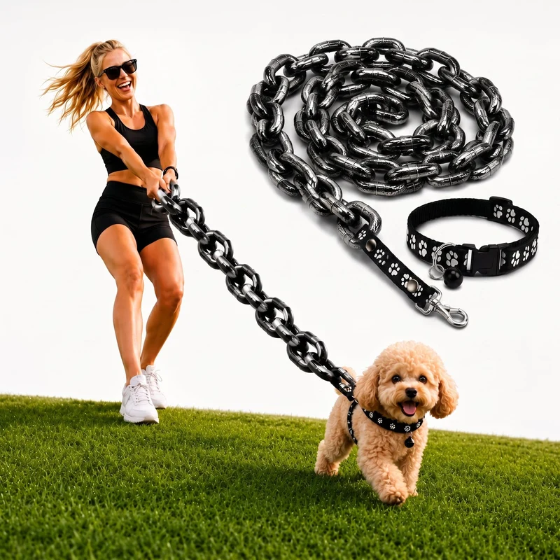 Funny Lightweight Faux Iron Chain Leash