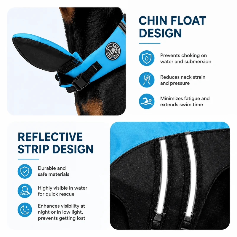 Dog Life Jacket with Head Support
