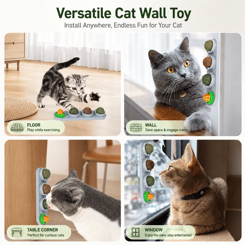 Catnip & Silvervine Cat Toy Balls – 4PCS