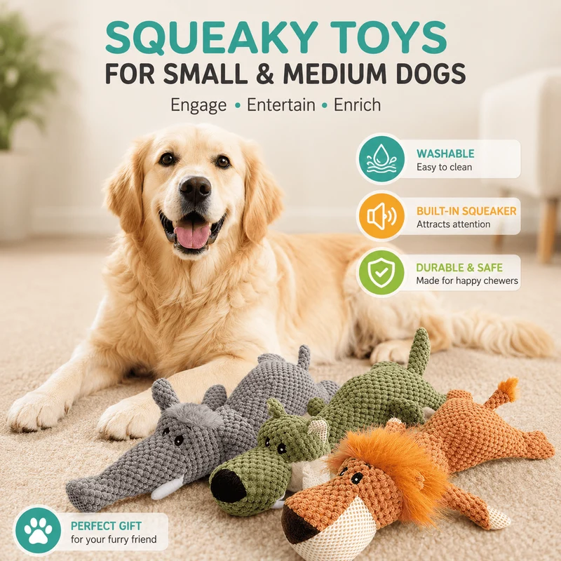 Interactive Dog Chew Toys with Squeakers