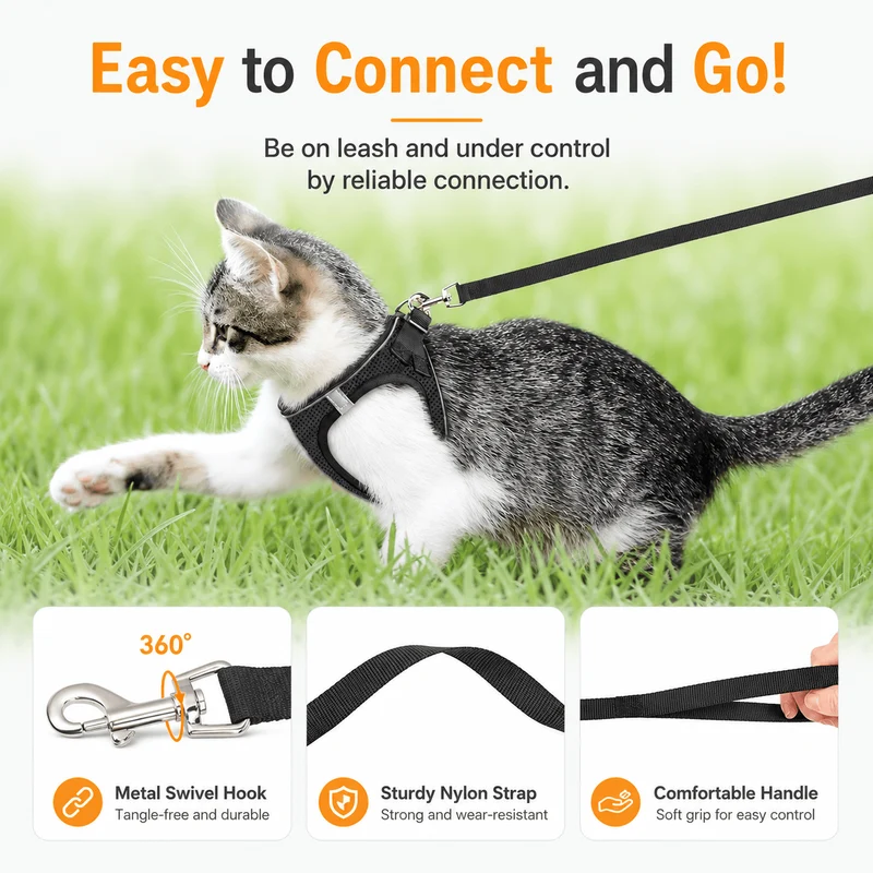 Breathable Adjustable Pet Harness & Leash Set