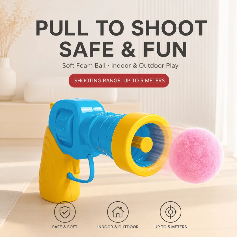 Interactive Cat Fetch Toy with Launcher Gun
