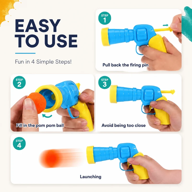 Interactive Cat Fetch Toy with Launcher Gun
