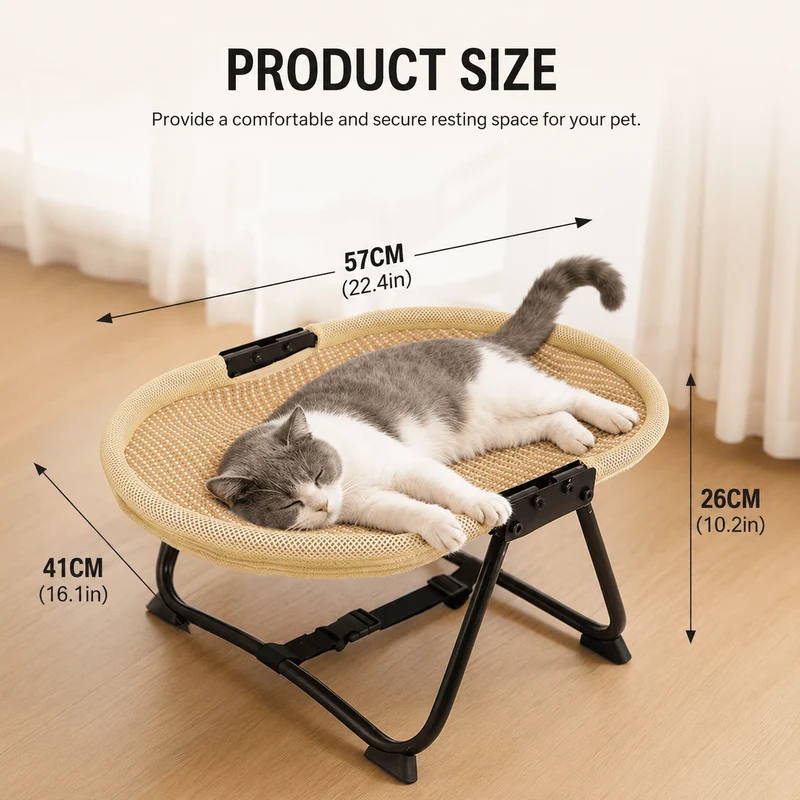 Foldable Elevated Cat Hammock Bed