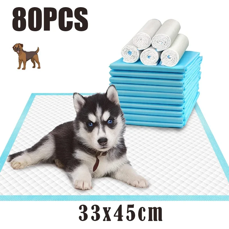 120PCS Thickened Absorbent Dog Puppy Training Pads Pet Disposable Diapers Cat Dog Pee Pads Leak-Proof Pet Urine Mat Quick Dry