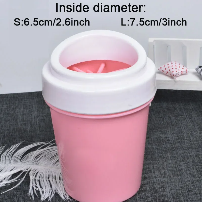 Outdoor portable pet dog paw cleaner cup soft silicone foot washer clean dog paws one click manual quick feet wash cleaner