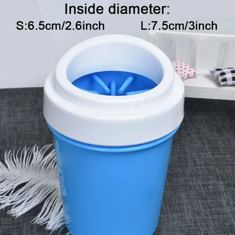 Outdoor portable pet dog paw cleaner cup soft silicone foot washer clean dog paws one click manual quick feet wash cleaner
