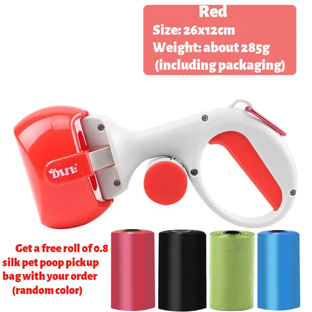 Pet Poop Picker Portable Scooper Animal Waste Sanitary Pickup Remover Dog Outdoor Cleaner Garbage Picker Poop Bag Excrement Tool