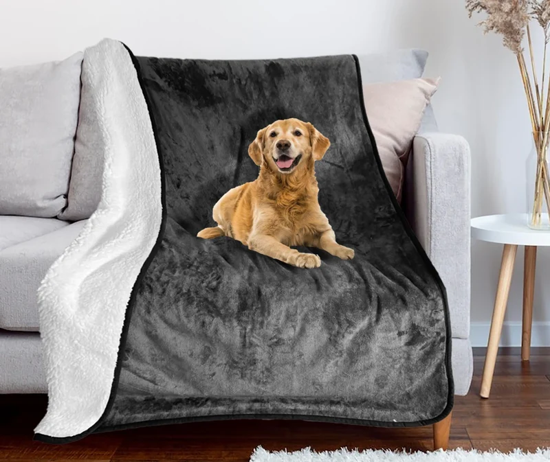 Bucephalus Waterproof Dog Blankets, Reversible Soft Pet Blankets Washable for Couch Protection, Pee Proof Blankets for Dog,Cat