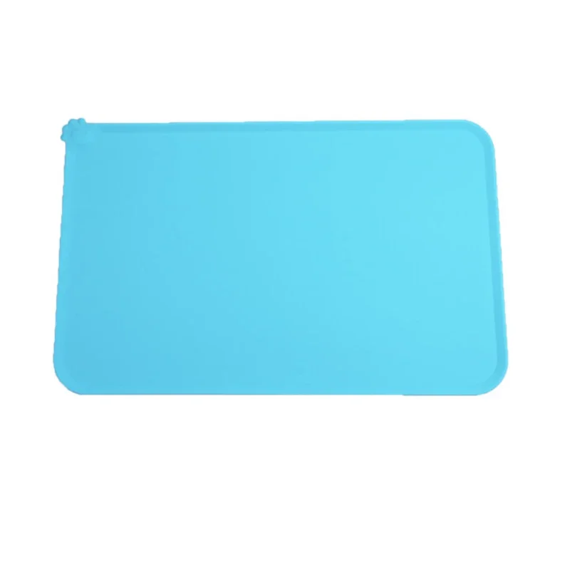 Waterproof Pet Mat Dog Cat Solid Color Silicone Pet Food Pad Pet Bowl Drinking Mat Dog Feeding Placemat Easy Washing
