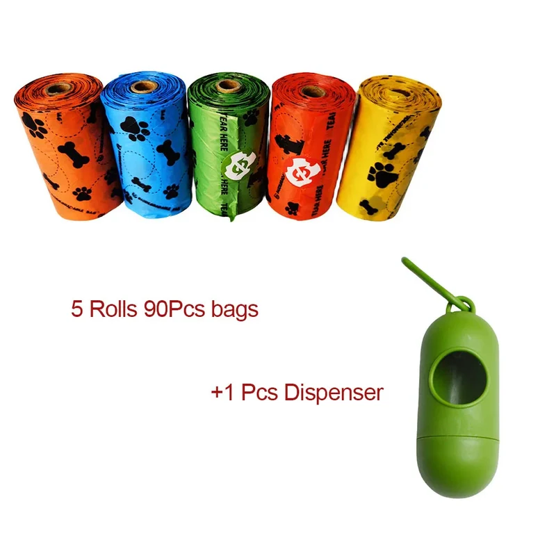 Thick Biodegradable Pet Poop Bags Disposable Dog Waste Collector Garbage Puppy With Pooper Bag Rolls Outdoor Clean Up Leak Proof