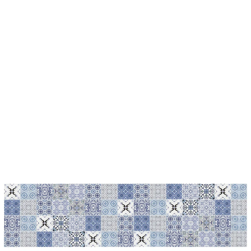Vinyl hall runner mat "Faro" blue