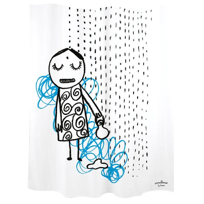 Bath curtain "Indian" white polyester