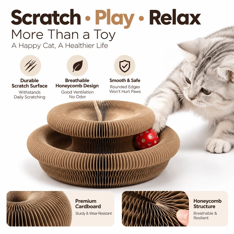 Interactive Honeycomb Cat Scratcher Lounge