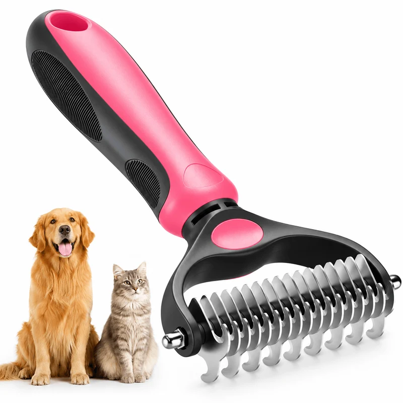 Dog Grooming Comb – Shedding & Detangling Tool