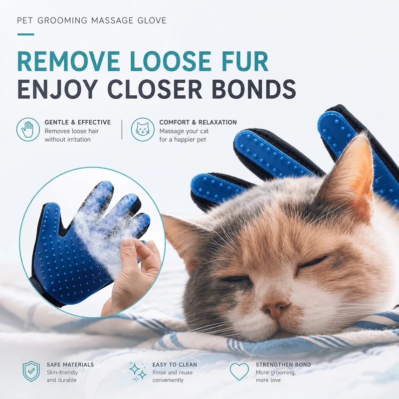 Pet Hair Remover Glove - 1 Pair