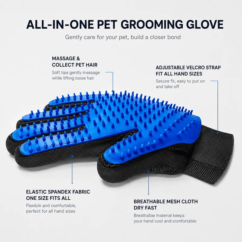 Pet Hair Remover Glove - 1 Pair