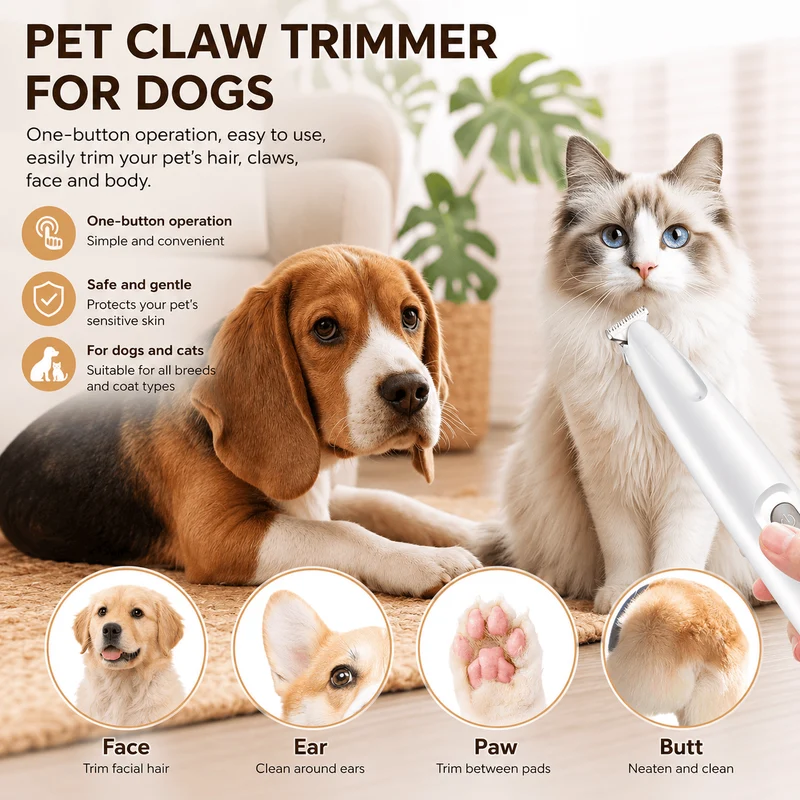 LED Pet Paw & Face Precision Trimmer