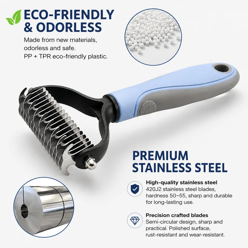 2-Pack Dog Grooming Comb Set – Large & Small Shedding & Detangling Tools