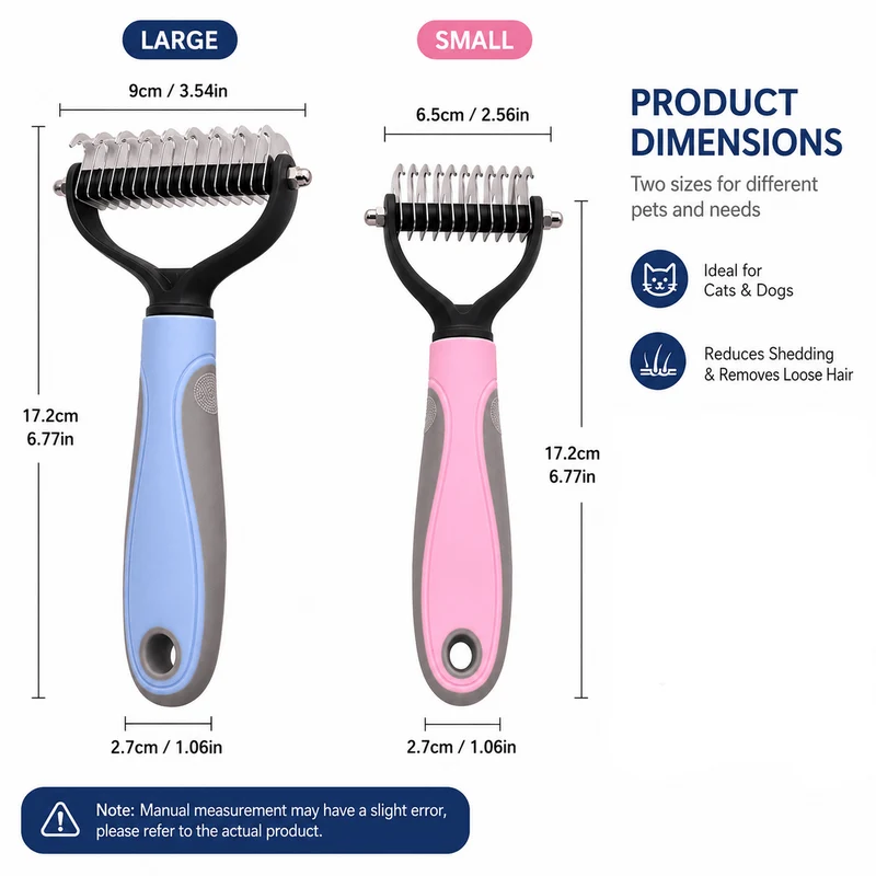 2-Pack Dog Grooming Comb Set – Large & Small Shedding & Detangling Tools