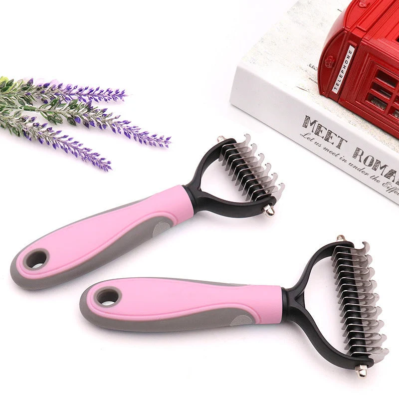 2-Pack Dog Grooming Comb Set – Large & Small Shedding & Detangling Tools