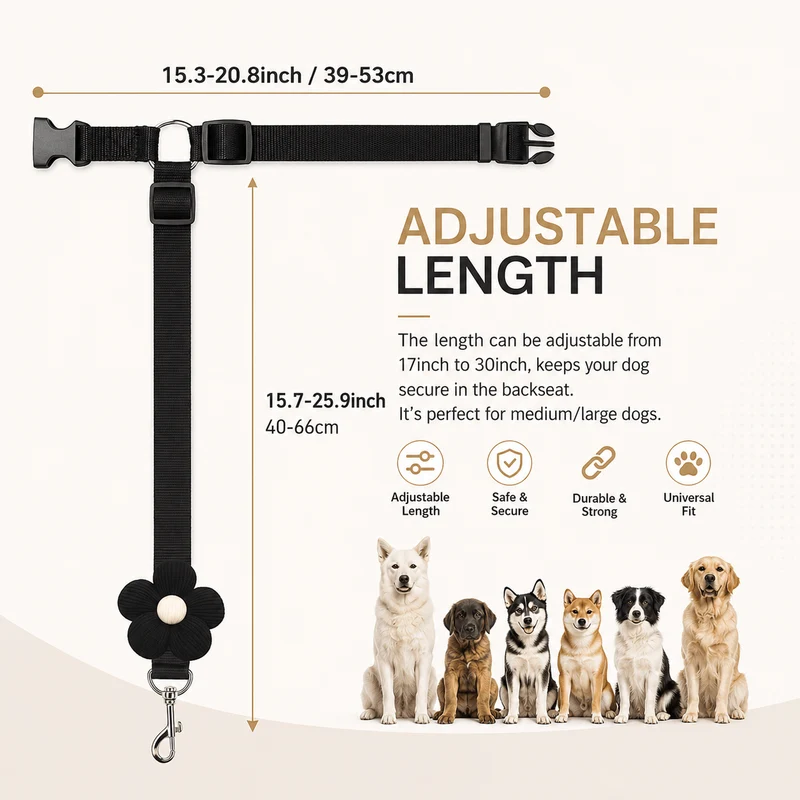 Adjustable Dog Car Seat Belt