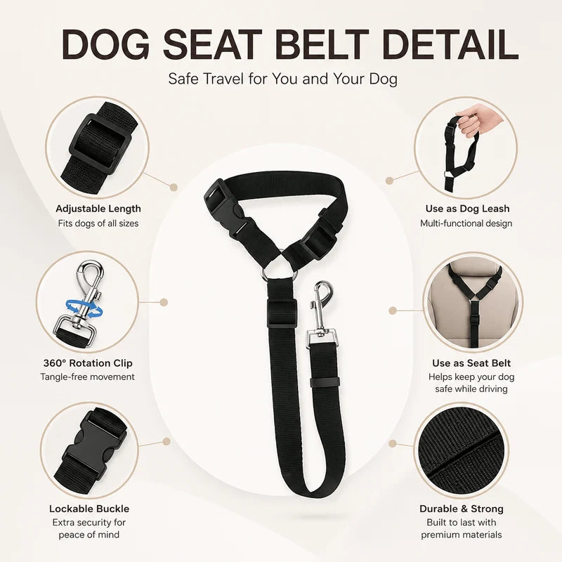 Adjustable Dog Car Seat Belt