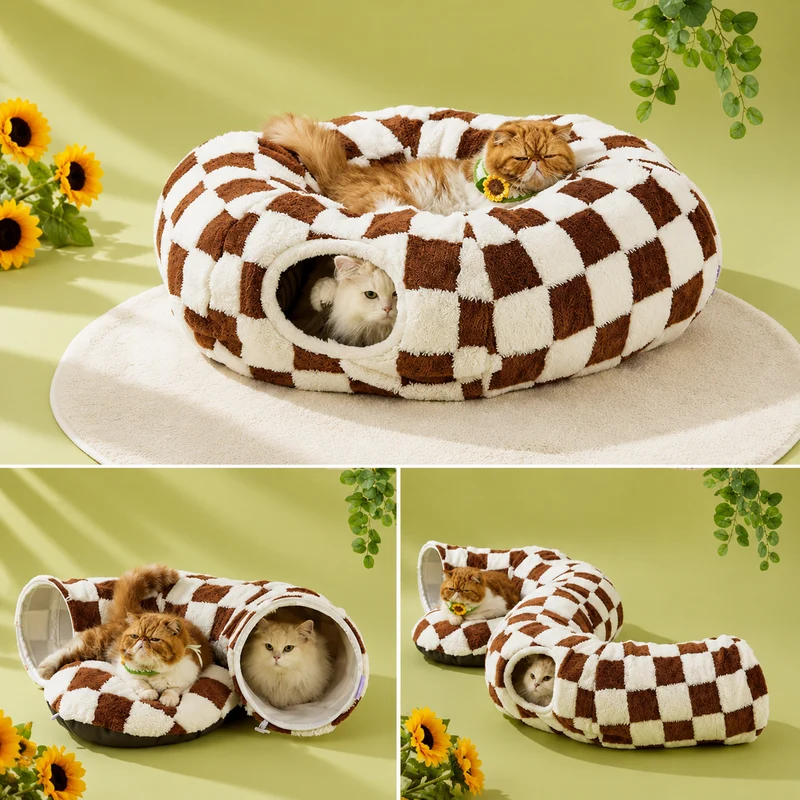 Washable Cat Tunnel Bed For Dogs & Cats