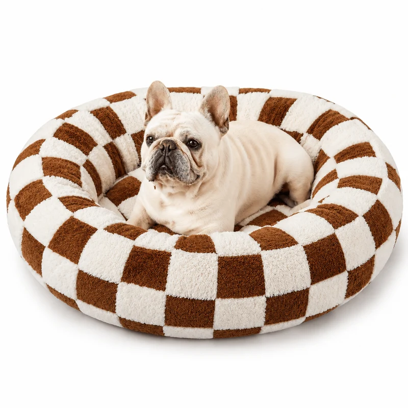 Soft Plush Donut Bed for Dogs & Cats