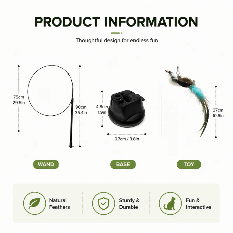 Auto & Manual Cat Wand Toy with Suction Cup