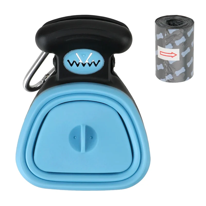 ABS Poop Scoop Dog Pet Travel Foldable Pooper Scooper Poop Trash Bag Storage Box With 1 Roll Decomposable bags Portable