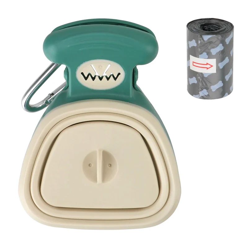 ABS Poop Scoop Dog Pet Travel Foldable Pooper Scooper Poop Trash Bag Storage Box With 1 Roll Decomposable bags Portable
