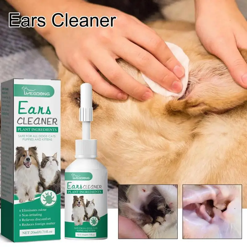 20ml Universal pet Ear Cleaner for Cat Dog Efficient Cleaning Natural Solution Removes Ear Mites Scientific Formula Pet Supplies