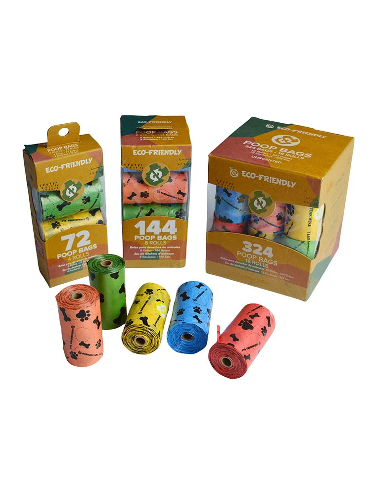 Cleaning Outdoors Biodegradable Pet Fecal Collect Bag Pet Pooper Bags Pet 18 Bags/Roll Dog Kitten Poop Garbage Bag Pet Hygiene