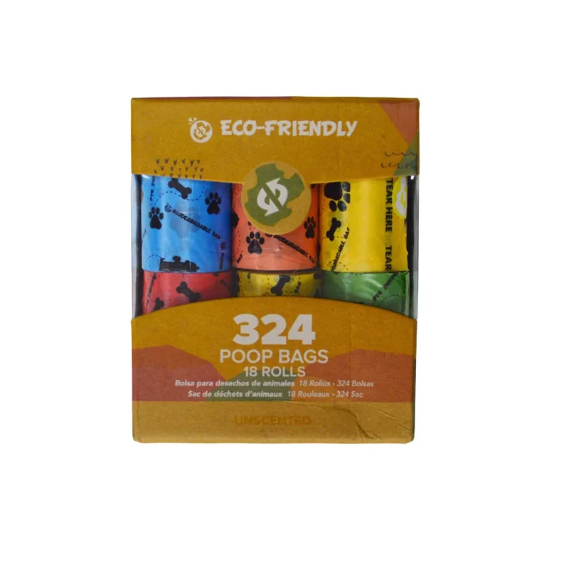 Cleaning Outdoors Biodegradable Pet Fecal Collect Bag Pet Pooper Bags Pet 18 Bags/Roll Dog Kitten Poop Garbage Bag Pet Hygiene
